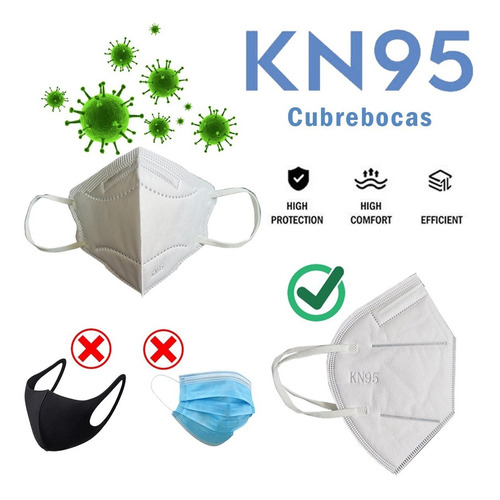 Paquete 5 Cubrebocas Kn95 5 Capas Niosh N95 Cert. Ec-fda