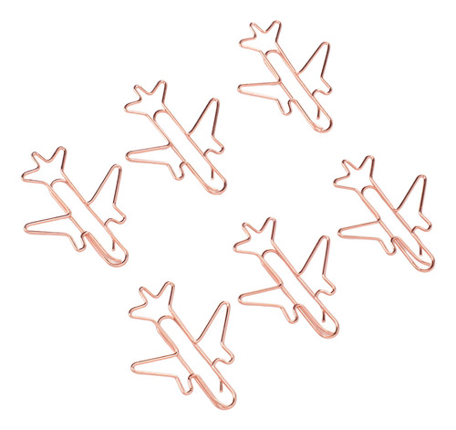 Lindos Sujetapapeles Con Forma De Avión, 80 Unidades, Oro Ro