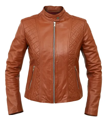 Campera Cuero Mujer Abrigo Chaqueta Premium Vestir Briganti