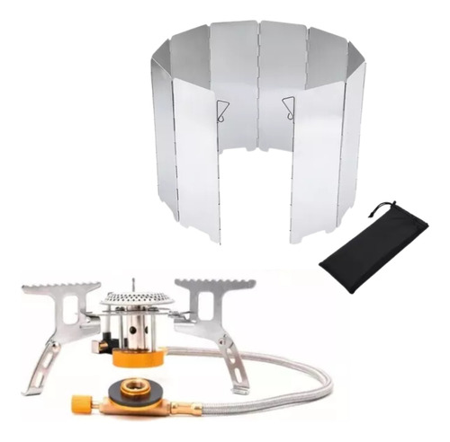Kit Cocinilla Camping + Protector De Viento Para Cocinilla