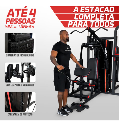 Multi Estação De Musculação 160kg Academia Profissional Treino