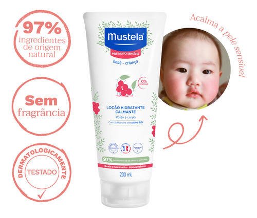 Mustela Hidratante Calmante Para Pele Muito Sensível 200 Ml