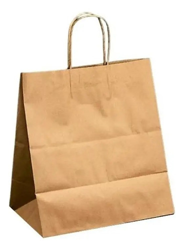 Bolsa De Papel Kraft Con Manilla 22x10x32 10und,*sapbelizab*