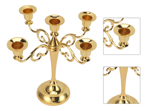 Candelabro De Hierro Con 5 Brazos, Diseño Retro Decorativo