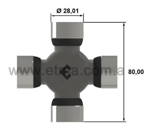 Imagen 3 de 3 de Cruceta Ø28,01 X 80 Daihatsu 3-wheel