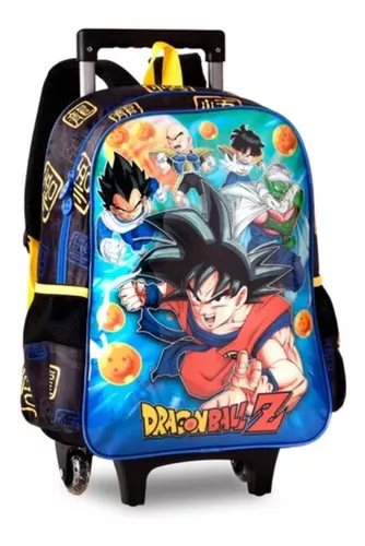 Mochila Escolar Infantil De Rodinhas Dragon Ball Super Clio Cor Preto  Desenho Do Tecido Dragon Ball