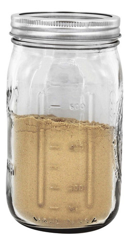 Jarras Mason De 950 Ml Con Tapa Y Banda, Conjunto De 2