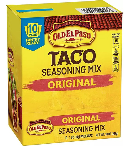 Sazonador Old El Paso Taco Seasoning Mix Original 10 Piezas 