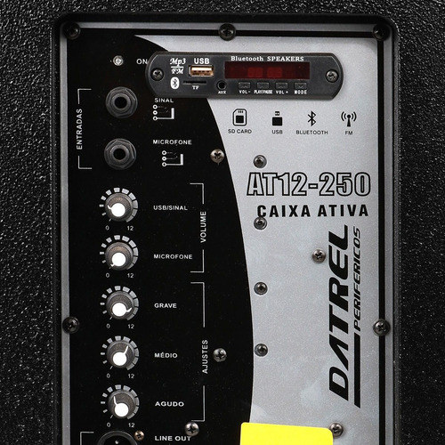 Caixa De Som Ativa 12 Pol Datrel Prof Mp3 Bluetooth Controle
