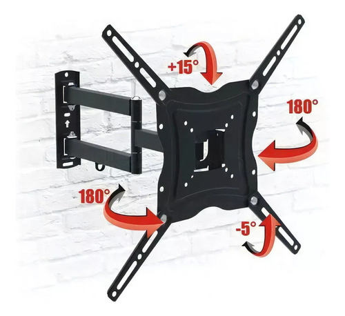 Soporte Tv Universal 32-55 Samsung Lg Noblex + Kit Negro