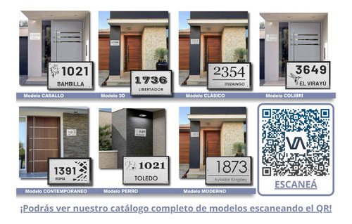 Imagen 8 de 10 de Placa Acero Inoxidable Número Frente De Casa Dirección