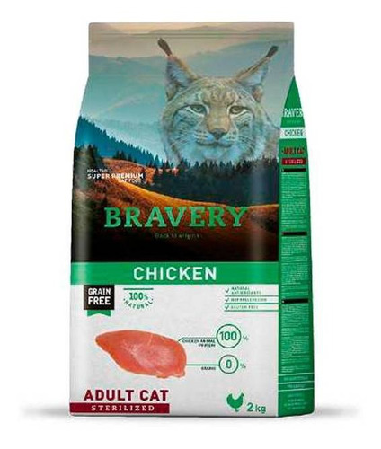 Bravery Pollo Esterilizado Para Gatos 2kgs