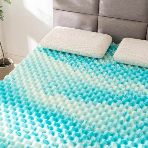 Cubrecolchón 5 Cm Espuma Viscoelástica Gel Azul