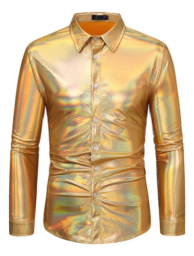 Camisa De Manga Larga Con Botones For Disfraz De Escenario