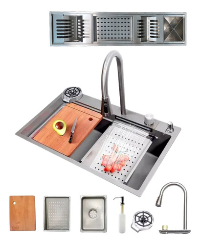 Cuba Inox Gourmet Cascata Com Calha Inox E Acessórios