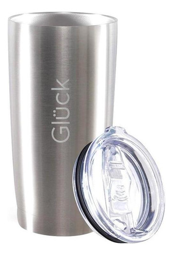 Vaso térmico para cerveza Lucky Silver Gluck de 591 ml, acero inoxidable, color plateado
