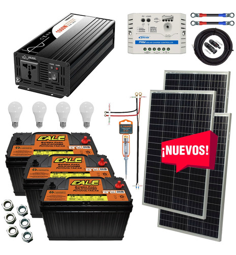 Kit Solar 1800 Watts Cale Inversor 1000w Onda Pura, Pwm Sd