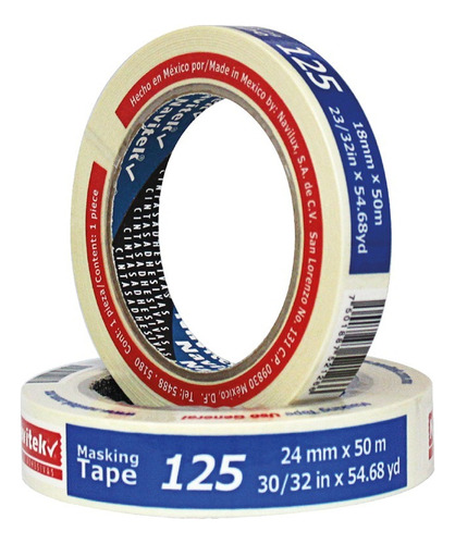 Cinta Masking Tape 125 Navitek 24mm X 50m Color Natural