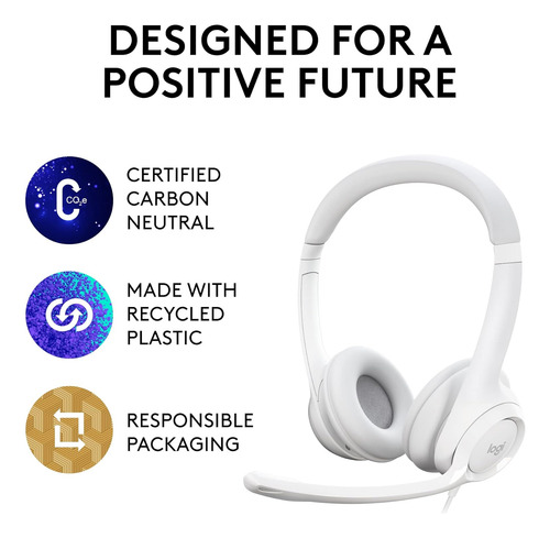 Logitech H390 Wired Headset For Pc/laptop, Auriculares Es...