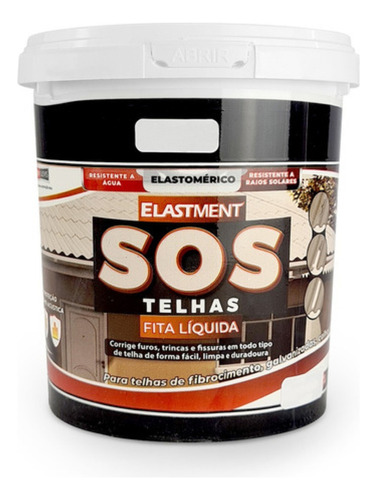 Sos Telhas Fita Líquida Furos Trincas Fissuras Drylevis 900g Acabamento Impermeabilizante Cor Branco