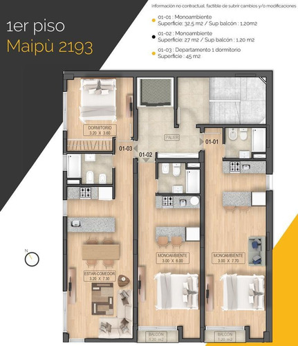 Imagen 28 de 30 de Departamento Monoambiente Al Frente En Venta A Estrenar Centro