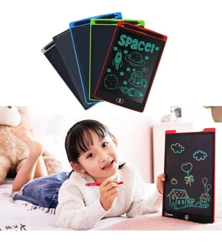 Lousa Magica Infantil Digital 8,5 Lcd Tablet Desenho Escreve Cor Preto