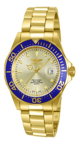 Reloj Para Hombres Invicta Pro Diver 14124 Oro