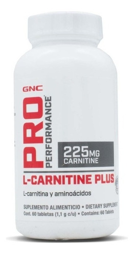 L - Carnitina Plus Pro Performance 60 Tabletas Sabor Sin sabor