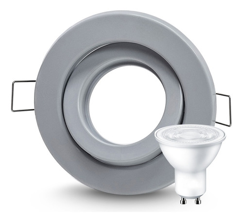 Spot Led Embutir Circular Plastico Polimero + Dicro Led 7w