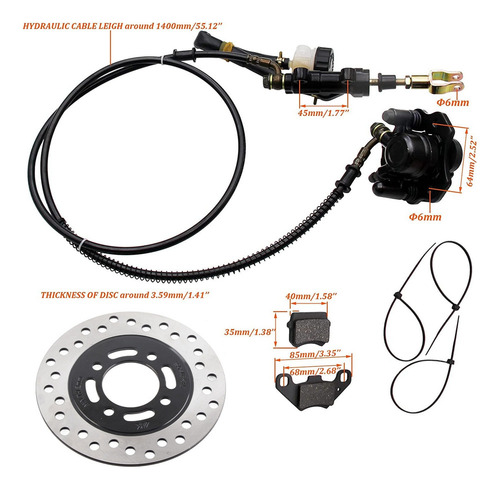 Kit De Freno De Disco Para Dirt Bike Quad Atv Go Kart .