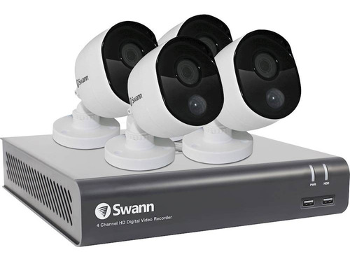 Sistema Videovigilancia Swann 1tb 4 Cámaras Exteriores + App