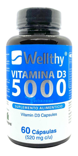 Vitamina D3 5000 Ui 60 Cápsulas Wellthy