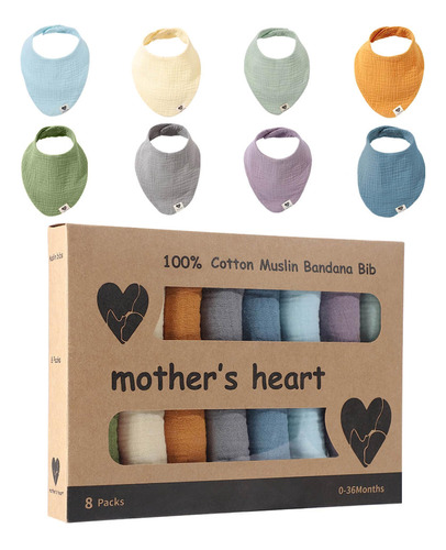 Mother's Heart Baberos Tipo Bandana  Baberos De Muselina De