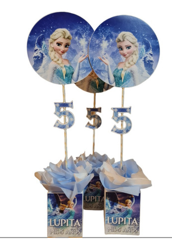 Centros De Mesa Personalizado Elsa De Frozen