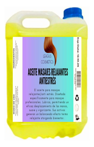 Aceite Para Masajes Relajantes Antiestres 5 Litros