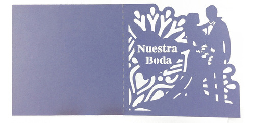 50 Sobres Para Invitación Boda Corte Láser 13.5x13.5cm B40