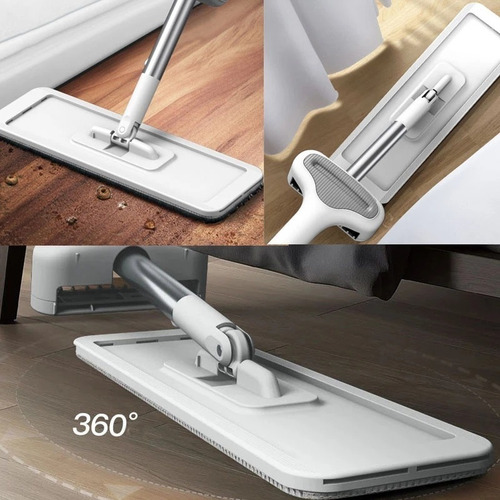Trapeador Microfibra Plano Auto Exprime Mechudo Compacto Mop