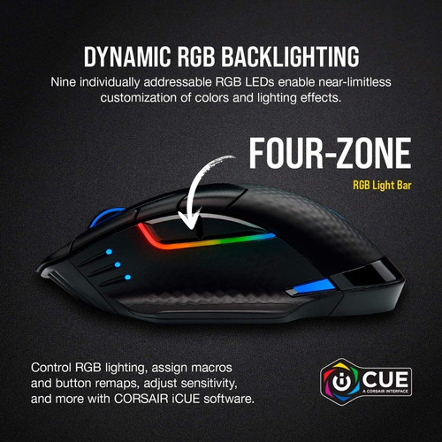 Mouse Corsair Dark Core Rgb Pro Gamer - 8 Botones Bluetooth
