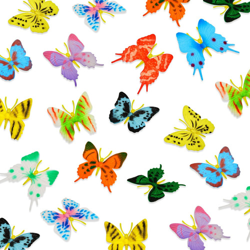 24 Piezas Mariposas Plástico Mariposas Juguete Figuras Arte