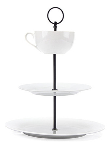 Plato De Servicio De 3 Niveles De Porcelana Crown Baccara Blanco Candie Plato De Servicio De 3 Niveles De Porcelana