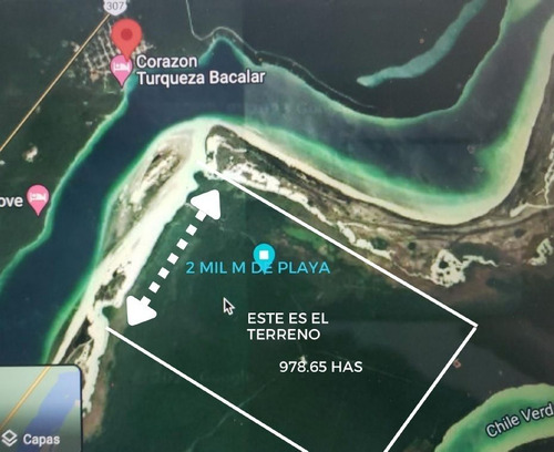 Terreno De 978.65 Has Con 2 Km De Frente A La Laguna En Bacalar