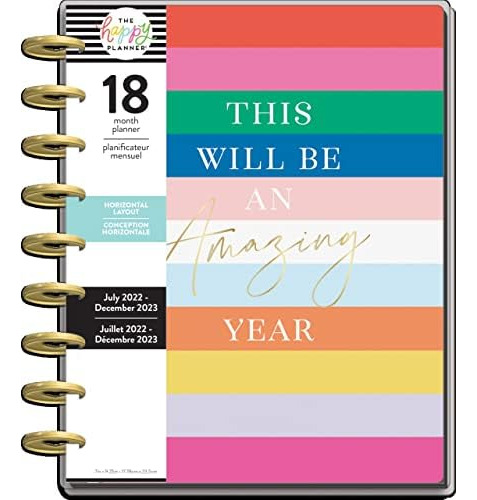 2022 Bold And Bright Classic Horizontal Happy Planner -...