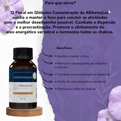 Floral Vegano Concentração Em Glóbulos 50g Combate Dispersão