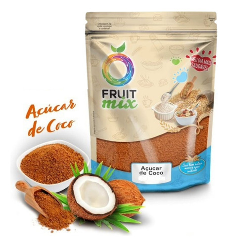 Açúcar De Côco Natural Puro 1 Kg Alta Qualidade Fruit Mix