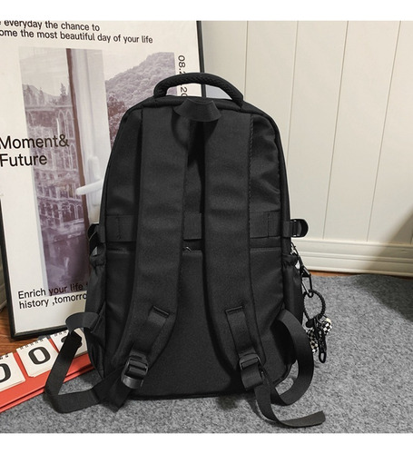 Mochila Casual De Color Sólido Mochila De Gran Capacidad