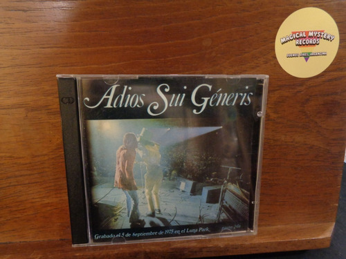 Sui Géneris Adios Sui Géneris Cd Rock