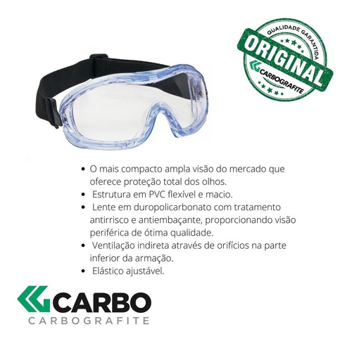 Óculos Ampla Visão Carbografite Mini