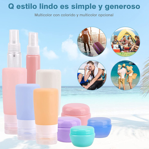 Set Botellas De Viaje Shampoo Rellenable Avion Aseo Personal