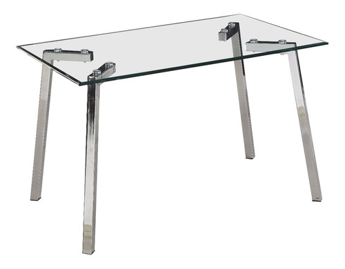 Mesa Vidrio  Rectangular Comedor Cromada Oferta Outlet!