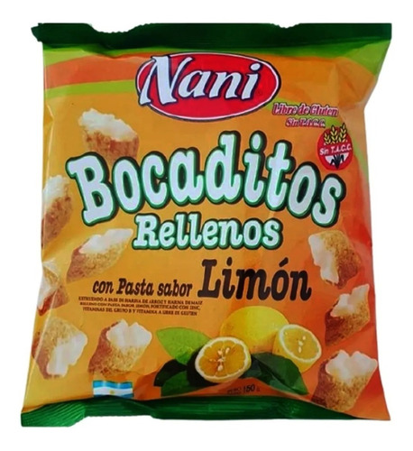 Bocaditos Rellenos Con Pasta De Limon Nani Sin Tacc 150gr